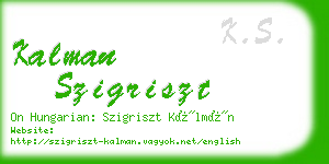 kalman szigriszt business card